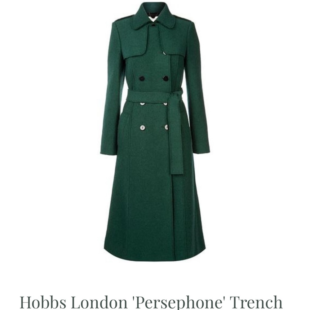 Hobbs London Persephone Green Trench Coat